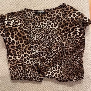 Leopard Print Wrapped Blouse (BRAND NEW )